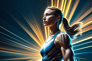 Posing female athlete, an Illustration by wavebreak