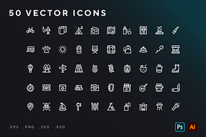 Digital Marketing icons, an Outline Icon by Wencory