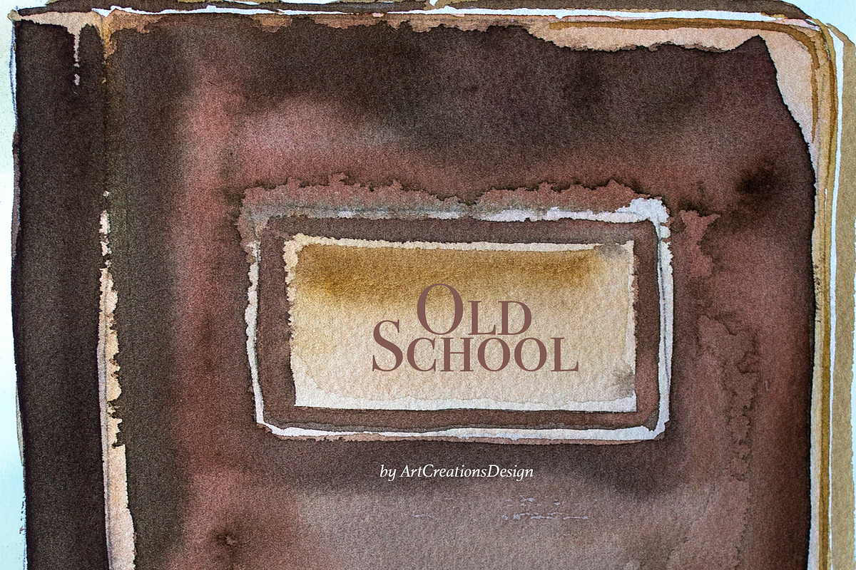 Watercolor Old School Clipart Set, a Seasonal Illustration by ArtCreationsDesign (Photo 12 of 18)