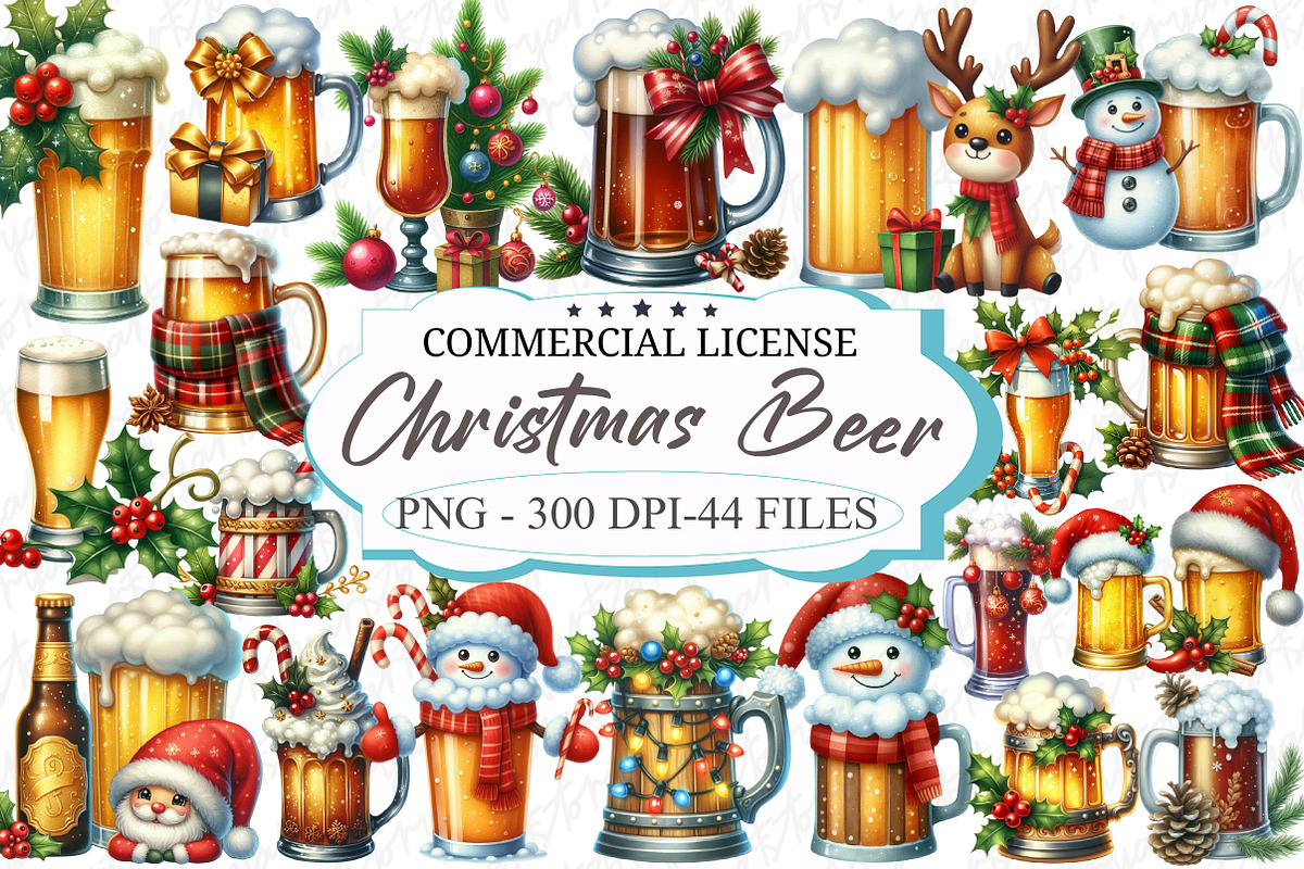 Christmas Beer Sublimation Bundle, an Illustration by designcity5 (Photo 1 of 5)