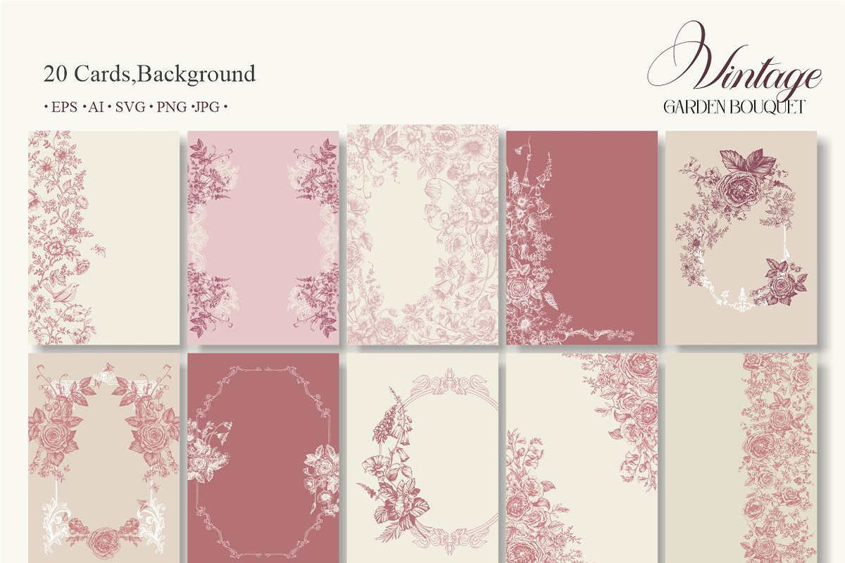 Vintage Garden Bouquet, a Pattern Graphic by Collection by VY (Photo 7 of 10)