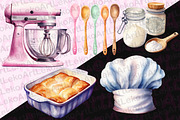 Baking Supplies Watercolor Clipart, a Food Illustration by LekoArt (Thumbnail 4 of 6)