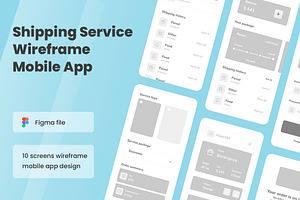 Shipping Service Wireframe Apps, a Wireframe Template by INSPR STD