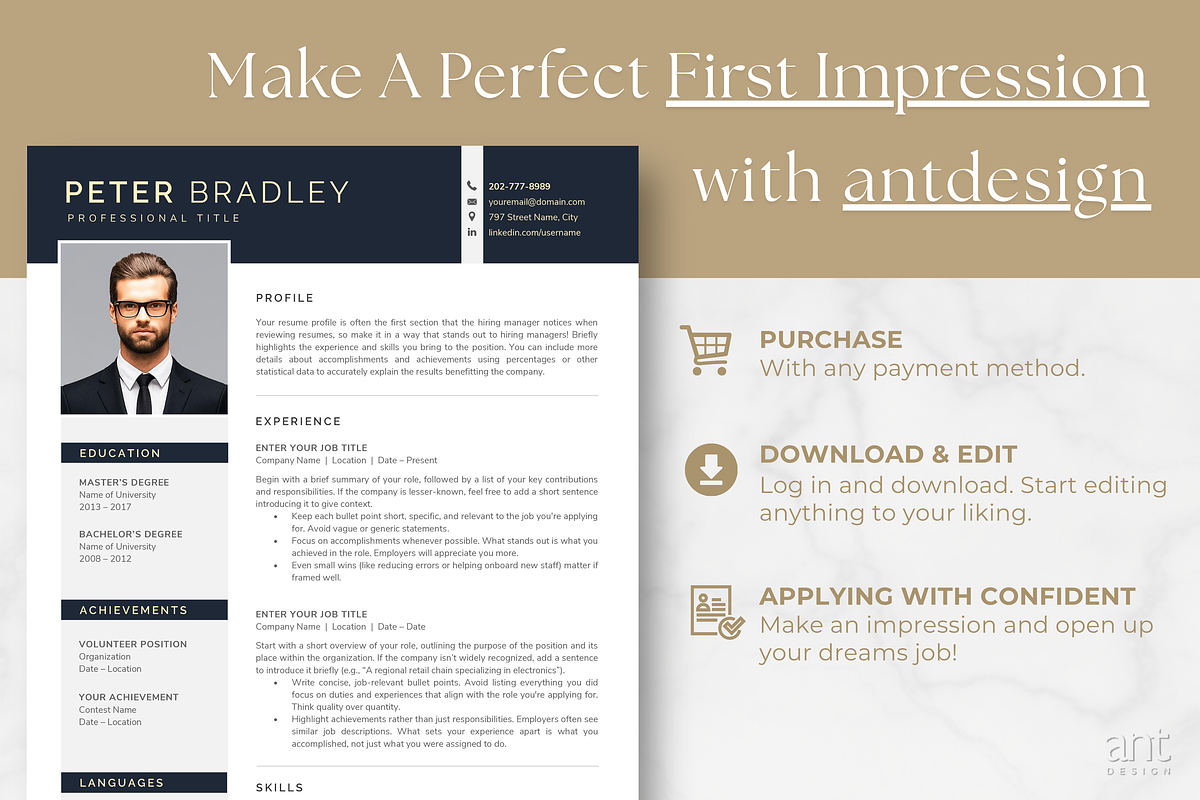 Modern Resume Template - Peter, a Resume Template by AntDesignStudio (Photo 9 of 9)
