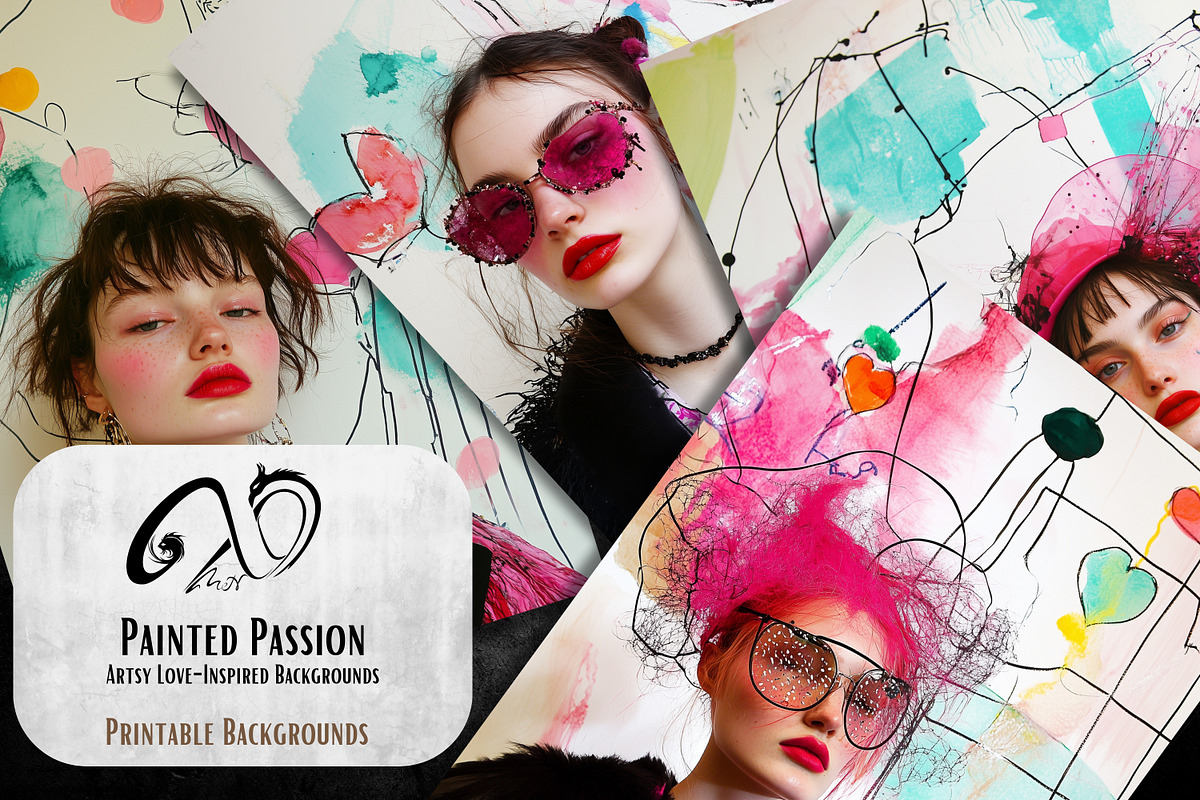 Painted Passion: Artsy Love Paper, a Background Graphic by NiiiNArt (Photo 7 of 8)