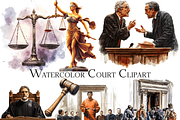Watercolor Court Clipart, an Object Graphic by ArtisticTimberStudio (Thumbnail 1 of 2)