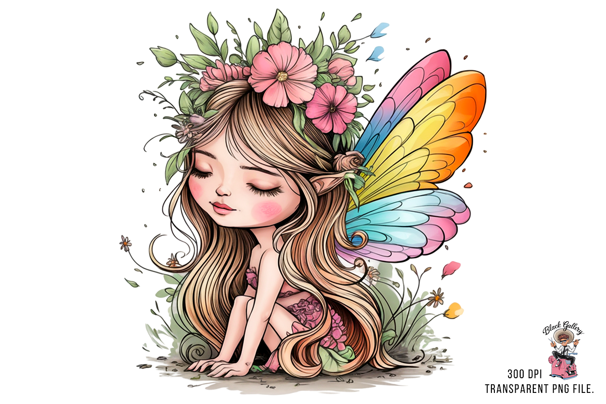 Rainbow Fairy Girl PNG Bundle, a Graphic by Clipart Bloom (Photo 7 of 11)