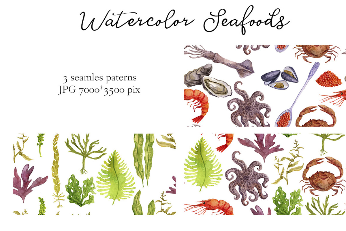 Watercolor Seafoods, a Food Illustration by cat_arch_angel (Photo 4 of 5)