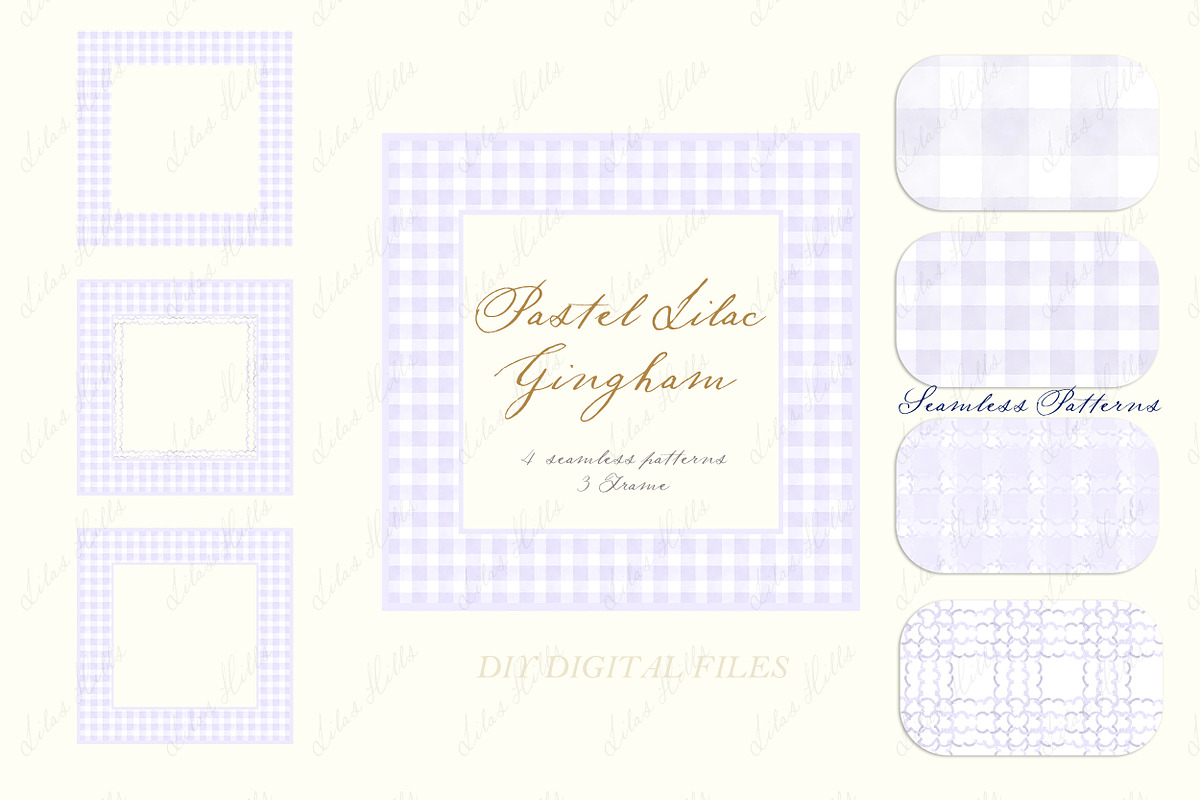 Gingham Pastel Purple Lilac Pattern, a Graphic by LABFcreations (Photo 3 of 4)