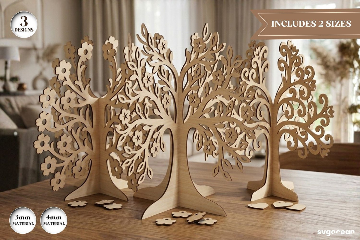 3D Family Tree Stand SVG Bundle, a Decorative Illustration by svgocean (Photo 1 of 14)