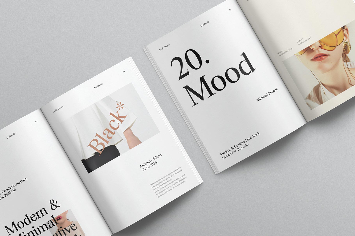 Minimalist Lookbook Template, a Magazine Template by DesignCrest (Photo 4 of 15)