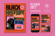 Orange Black History Month Flyer Set, a Flyer Template by graphicook (Thumbnail 1 of 3)
