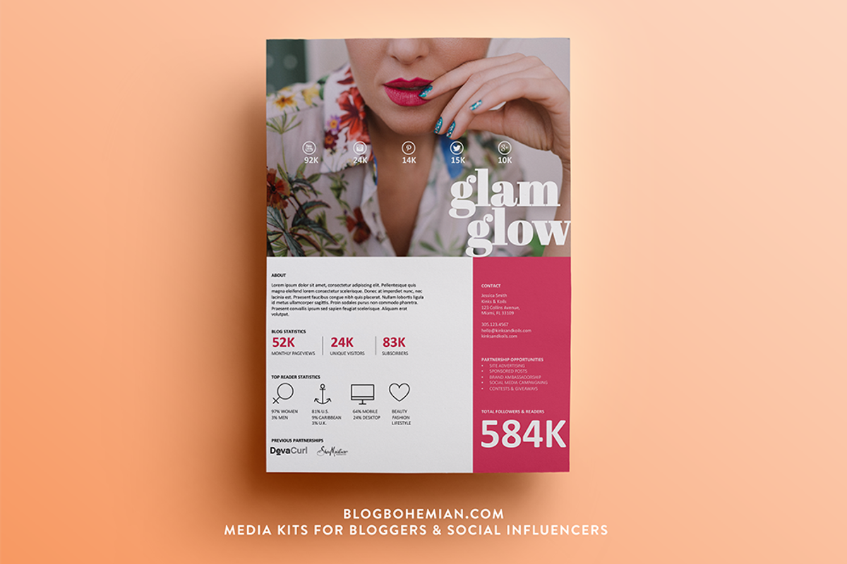2 Page | Media Kit + Rate Sheet, a Resume Template by BlogBohemian (Photo 2 of 3)