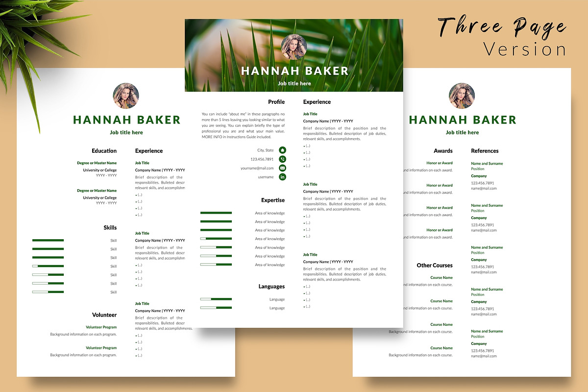 Creative CV Design / Resume - Hannah, a Resume Template by Templates Design Co. (Photo 4 of 17)