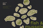 Fish & Mussels - Line Illustrations, an Animal Illustration by line & plane (Thumbnail 4 of 9)