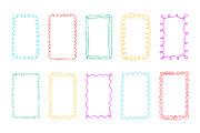 Crayon Chalk Doodle Scalloped Frames, an Object Graphic by Elena Pimukova (Thumbnail 1 of 11)