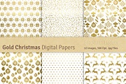 Gold Christmas Digital Papers, a Texture Graphic by Chus Moreno Studio (Thumbnail 2 of 3)