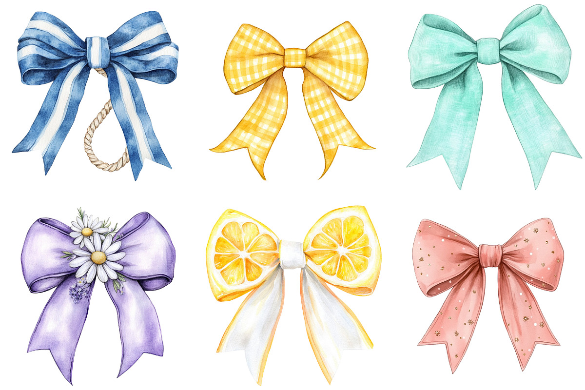 Summer Bow Clipart, an Illustration by cherrydesign (Photo 2 of 3)