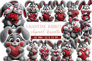 Valentine Rabbit Clipart, an Illustration by DreamArtGraphic (Thumbnail 1 of 4)
