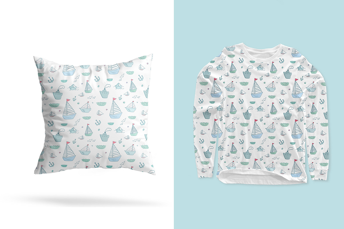 Nautical Seamless Children Pattern, a Pattern Graphic by dlinnaya (Photo 4 of 4)