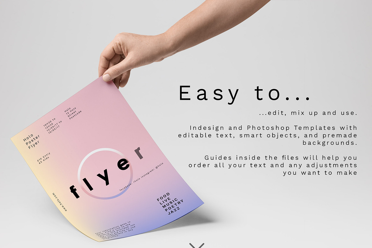 Holo Poster Flyer, a Flyer Template by Emma Make (Photo 6 of 9)