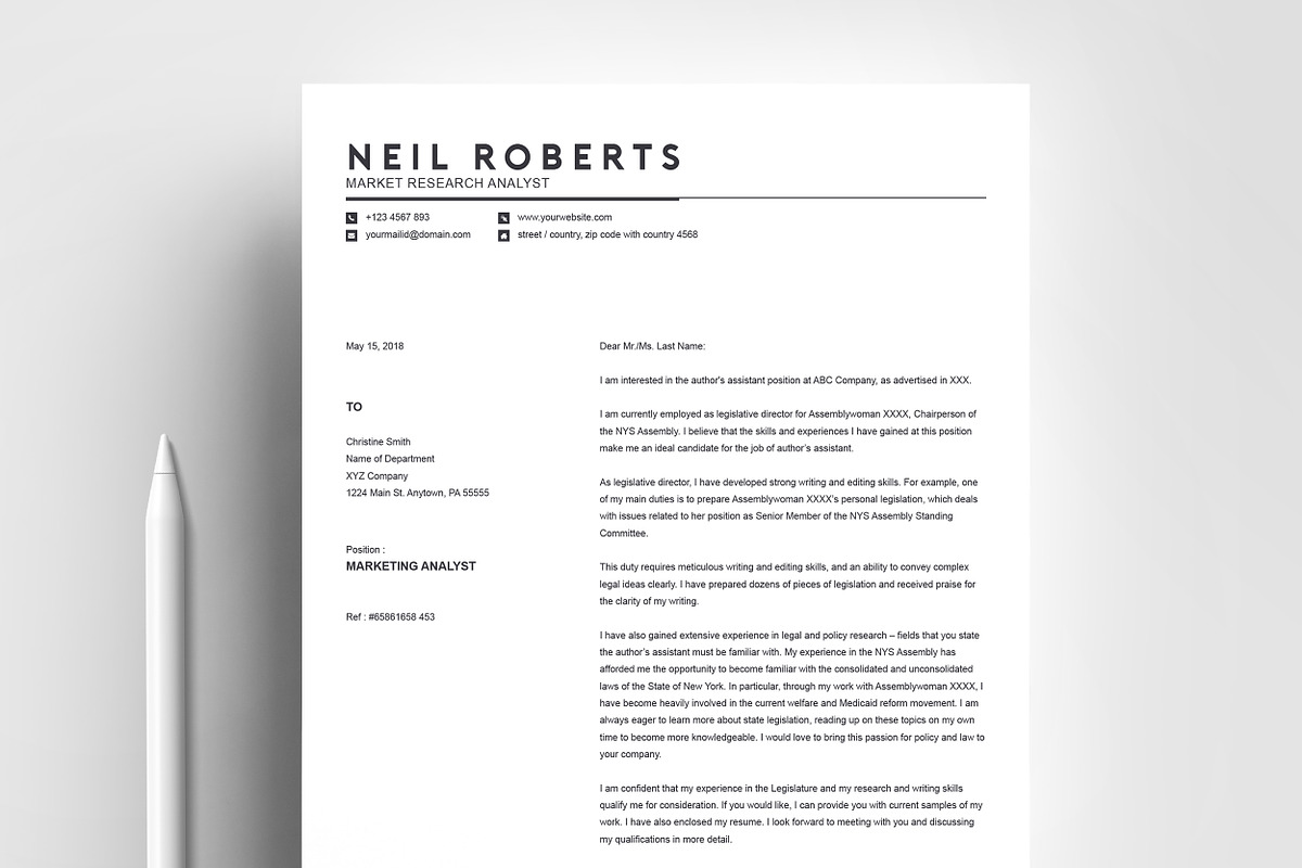 Clean Resume Template | Word CV, a Resume Template by ResumeInventor
