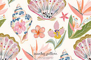 chinoiserie seashell pattern, a Pattern Graphic by Pink Studio Art (Thumbnail 1 of 4)