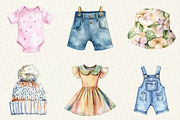 Watercolor Kids Clothing Clipart, an Illustration by OK Design (Thumbnail 2 of 5)