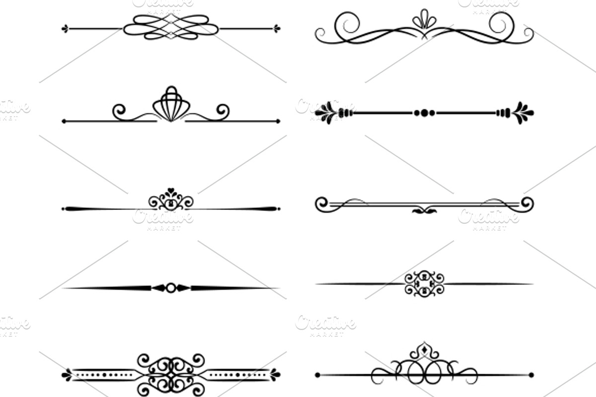Floral vintage page dividers, a Templates & Theme by Microvector