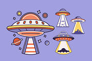 Aliens and UFO Illustration Set, a Templates & Theme by studiogstock (Thumbnail 2 of 4)