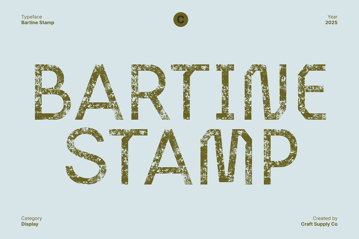 Bartine Stamp, a Sans Serif Font by Craft Supply Co. (Photo 1 of 8)