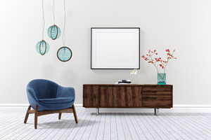 Lounge armchair with sideboard