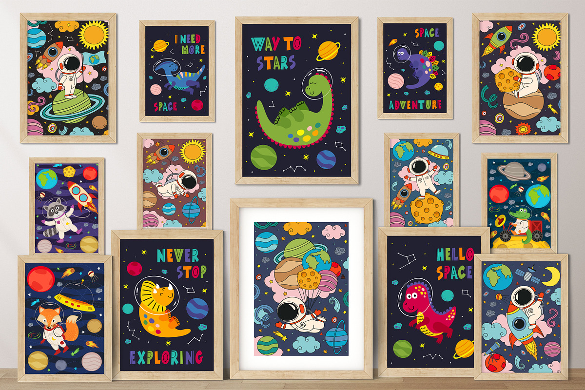 Kids Space Vector Clipart Bundle, a Decorative Illustration by NataKa (Photo 3 of 10)
