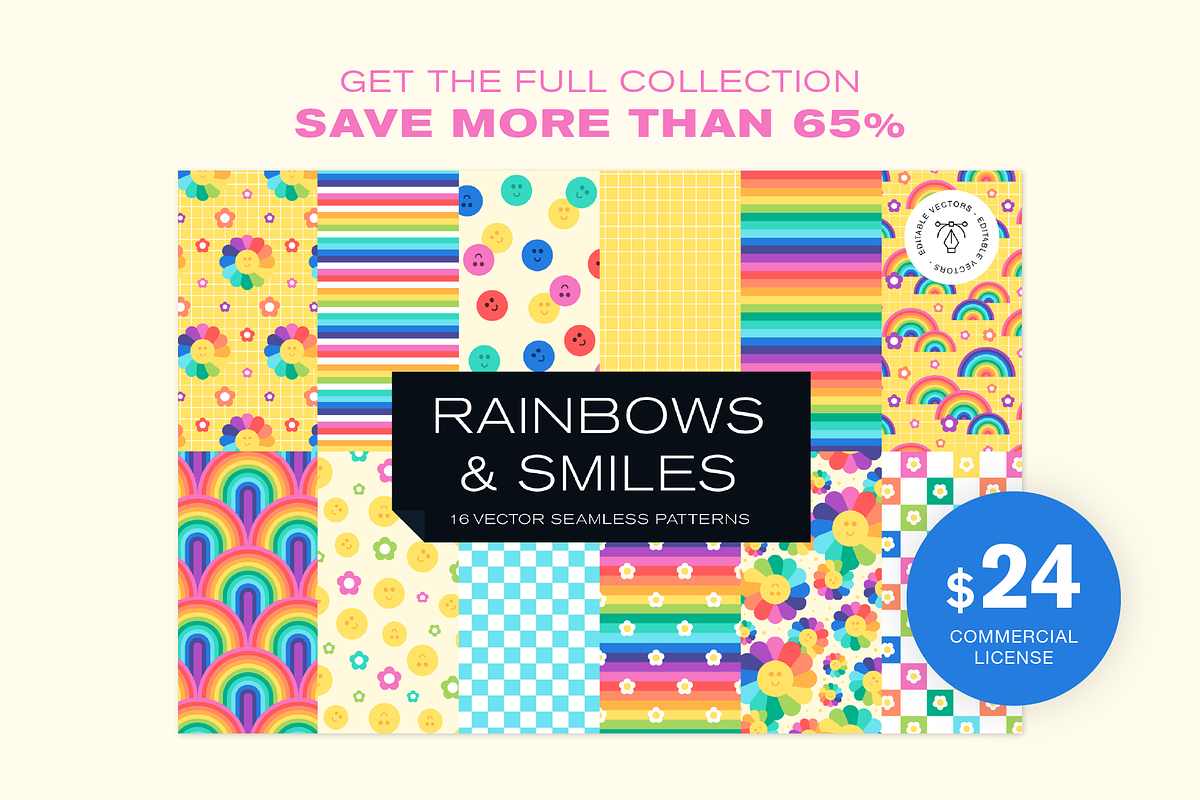 Cute Kawaii Smiley Faces and Flowers, a Pattern Graphic by Rxmi Studio (Photo 3 of 3)