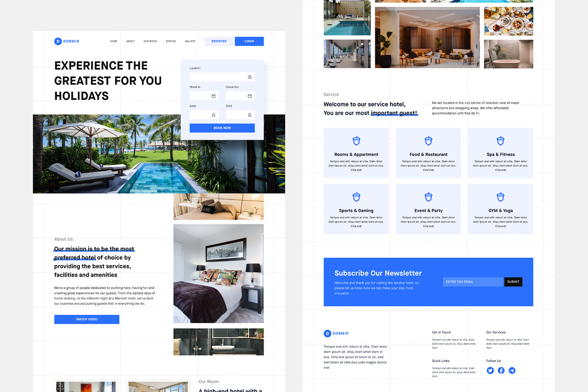Dormir – Luxury Hotel Booking Web, a Landing Page Template by Panen Creative (Photo 2 of 3)