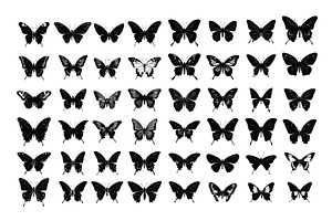 Butterflies black ink sketch vector, an Object Illustration by Onyx