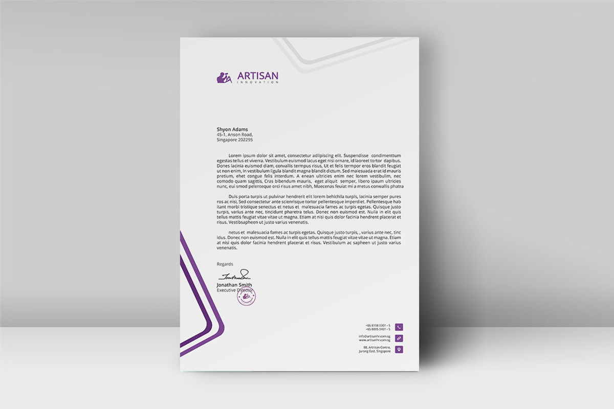 Letterhead Template, a Stationery Template by artisanHR (Photo 4 of 6)