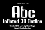 Inflated 3D Outline, a Slab Serif Font by Wow Magic (Thumbnail 2 of 3)