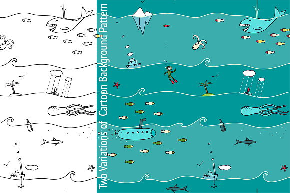 Underwater Seamless Pattern Cartoon