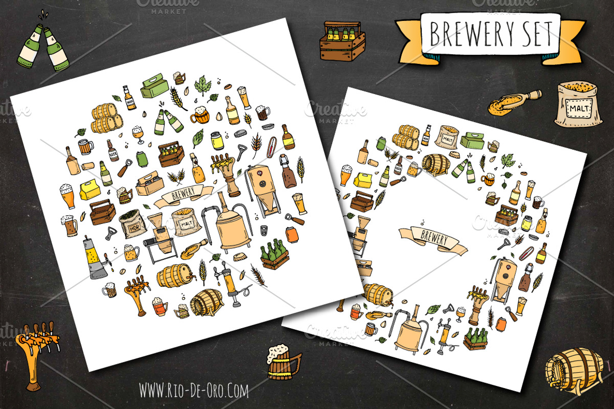 70 Brewery color hand drawn icons!, an Outline Icon by Natasha-Pankina.com (Photo 2 of 4)
