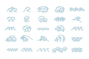 Collection of editable vector wave, an Illustration by Ilia Design