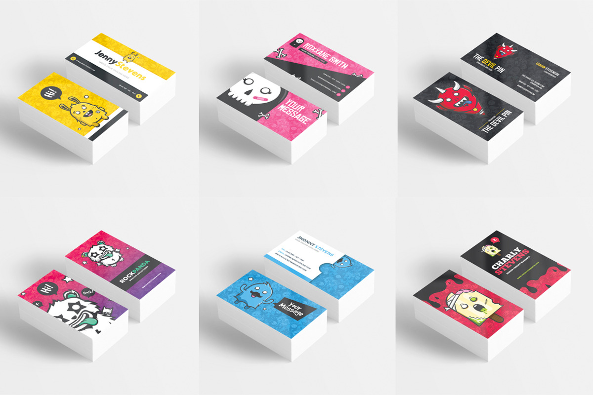 Cute Monsters Business Card Bundle, a Business Card Template by Odin_Design (Photo 2 of 12)