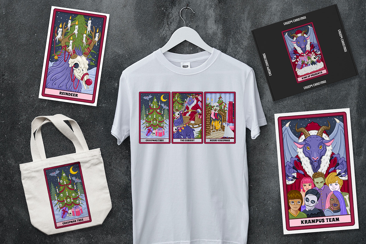 Creepmas Tarot, Creepy Christmas, an Illustration by SecondOfJuly (Photo 3 of 4)