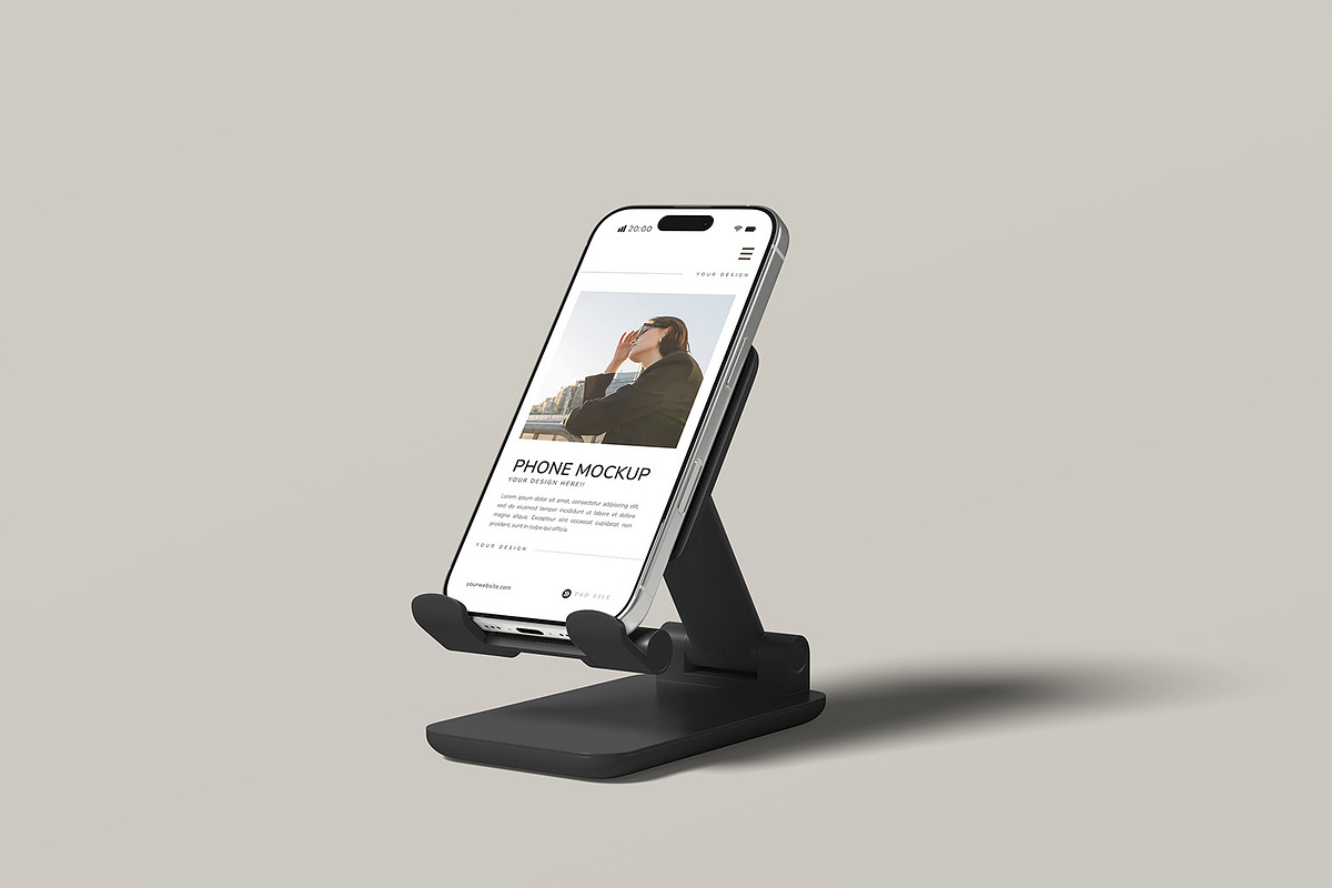 Phone Holder Mockup, an iPhone Mockup by ZifaraDesign (Photo 3 of 5)