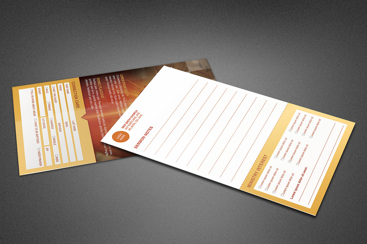 Blessed Church Connection Card, a Card Template by loswl