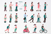 People riding eco electric transport, a Person Illustration by Anna Summer (Thumbnail 2 of 9)