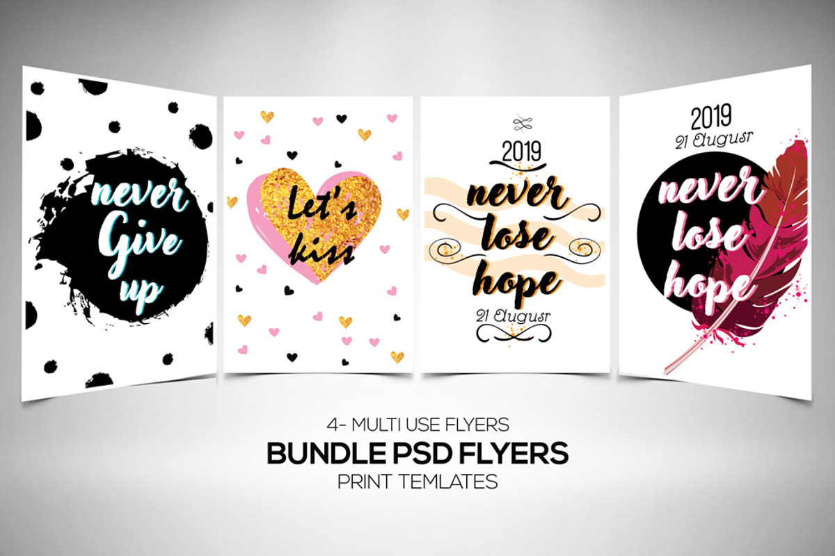 Typography Invites Flyers Bundle, a Flyer Template by Psd Templates