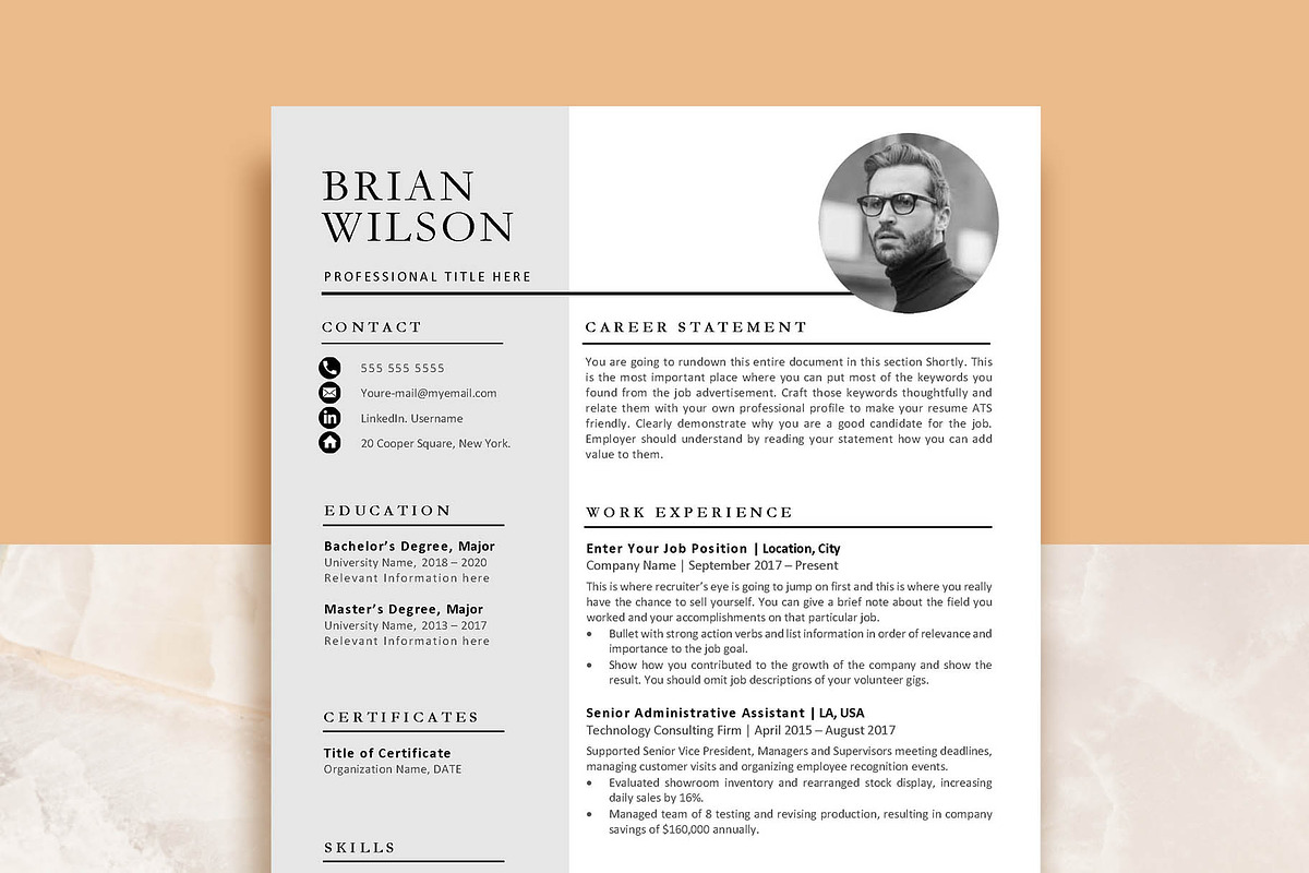Professional Resume Template Pack, a Resume Template by VictoriousVita (Photo 1 of 8)