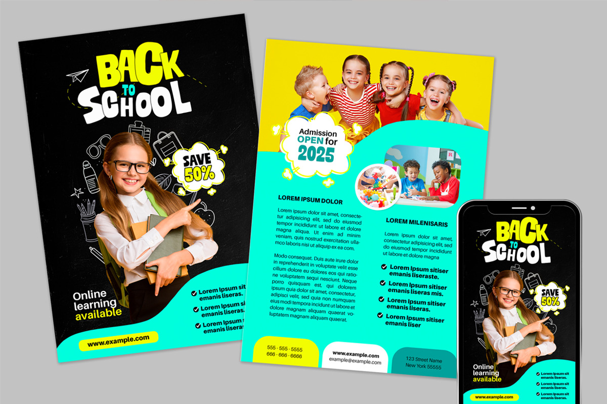 Back To School Flyer & Social Media, a Templates & Theme by McLittle Stock (Photo 1 of 3)