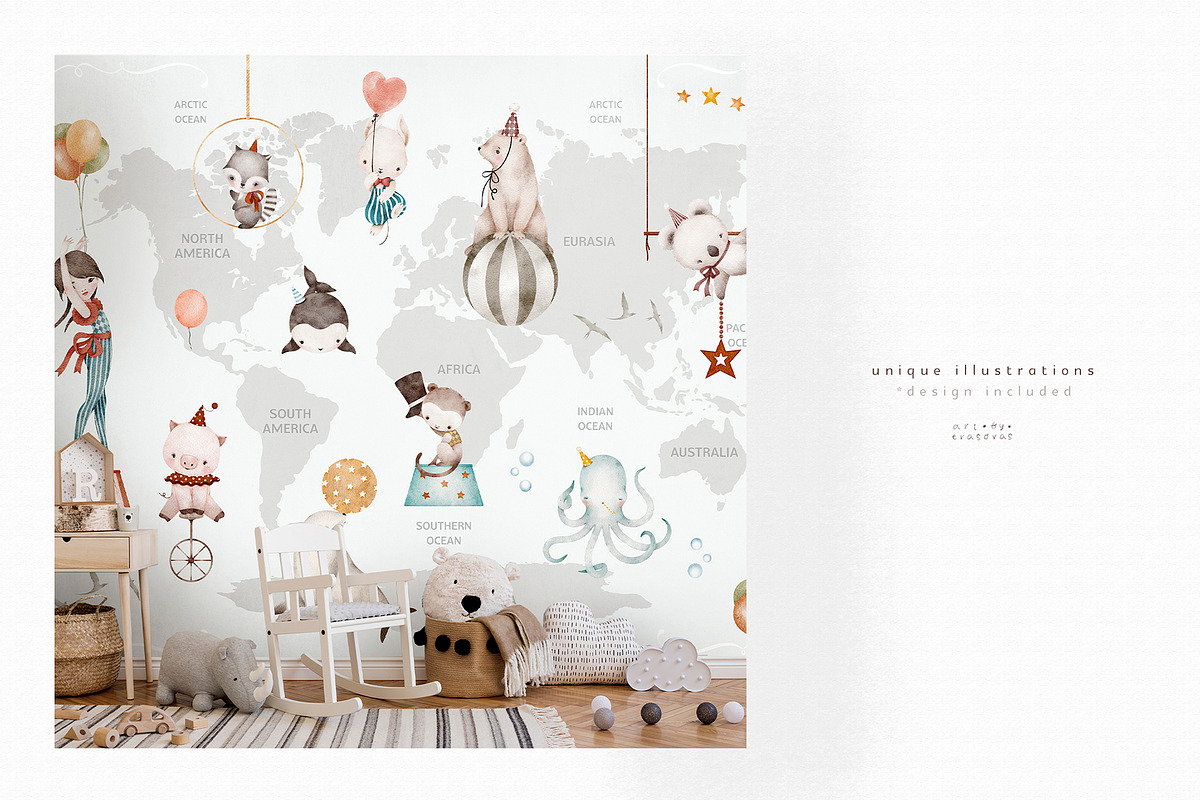 CIRCUS watercolor illustrations, an Animal Illustration by erasovas (Photo 5 of 10)